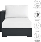 Modway Tahoe Aluminum Outdoor Chaise Lounge in Gray White - Image 7