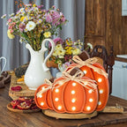 3 Pcs Light up Fall Pumpkin Decor Table Centerpieces Wooden Pumpkin Block Sign Rustic Tiered Tray Decorations Standing for Autumn Harvest Farmhouse Fall Mantel Desk Office Party - Image 6