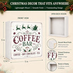 Christmas Coffee Bar Decorations Wooden Box Sign Santa Sleigh Reindeer Sign - Image 4