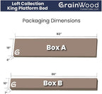 Grain Wood Furniture Loft King Size Solid Wood Bed - Image 6