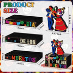 Geelin 4 Pcs Dia De Los Muertos Table Decoration Wooden Book Stack Signs - Image 2