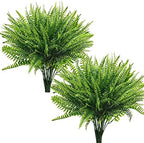 Artificial Boston Fern Plant Bushes, Plastic Shrubs Grass Leaves Fake Plants Outdoor Indoor Greenery Home Garden Décor UV Resistant Table Centerpieces DIY Decoration Planting Filler 8 Pack by LOVENIMEN