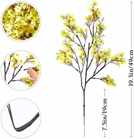 SITUMEIZI 6Pcs Yellow Artificial Baby's Breath Flowers 19.3 Inch Silk Gypsophila Bundles Real Touch Fake Flowers for Wedding, Home Decor, Fall Centerpieces DIY Floral Arrangement - Image 5