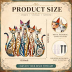Wesiti Cat Metal Wall Art Iron Sculpture 10.6x15.7 Retro Mid Century - Image 2