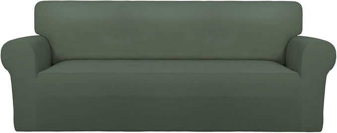 PureFit Stretch Couch Covers for Sofa Large Sofa Slipcovers Grayish Green | by PureFit