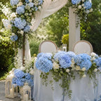 4 PCS Blue Hydrangea Artificial Flowers, Latex UV Resistant Fake Flowers - Image 6