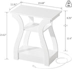 FROMJBEST End Tables Living Room Set of 2, End White Table - Image 2