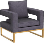 Roundhill Furniture Lenola Upholstered Accent Arm Chair - Image 4