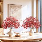Uieke 6 Pcs Babys Breath Artificial Flowers Bulk Silk Red Faux Flowers Real Touch Gypsophila Bouquet for Christmas Halloween Home Wedding Decoration - Image 6