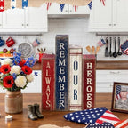 Lineshading 4 Pcs 4th of July Table Decoration Wooden Book Patriotic Sign - Image 4