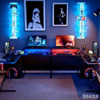 Homaterial 7-Tier Floating Wall Shelves with Led Lights, White - Image 2
