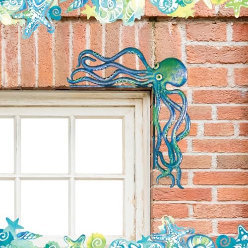 FairySandy Metal Octopus Door Topper Decor Ocean Door Frame, Ocean Blue - Image 5