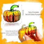 6 Pcs Mini Blown Glass Pumpkin Figurines Thanksgiving Fall Halloween Decor - Image 5