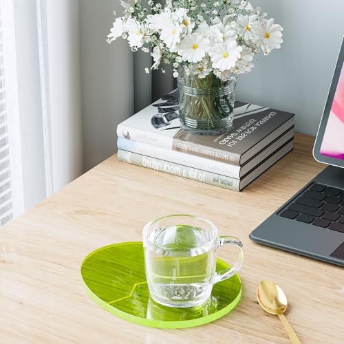 Acrylic Coaster Decorative Plates,Office Desk Accessories, Clear Dinosaur Egg Shape Coffee Cup Decor, Perfect for Tabletop Protection and Display. - Image 2