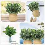 CATTREE Artificial Shrubs, Plastic Plants Speckle Grass Fake Green Bushes Greenery Leaves Wedding Indoor Outdoor Home Garden Verandah Office Table Centerpieces Arrangements Decoration 4 pcs - Image 3