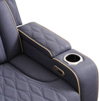 Matte Leather Power Recliner Sofa Set - Image 4
