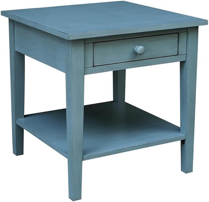 IC INTERNATIONAL CONCEPTS Spencer Blue Wood End Table by InternationalConcepts