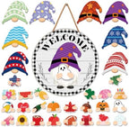Interchangeable Gnome Welcome Sign Halloween Fall Porch Decor by Unknown