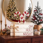 Geelin 4 Pcs Christmas Candy Cane Table Decoration Wooden Book Stack Signs - Image 6