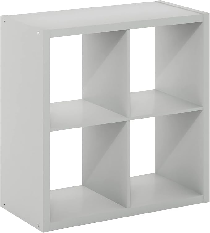 Furinno Cubicle Open Back Decorative Cube Storage Organizer, Light Grey - Image 10