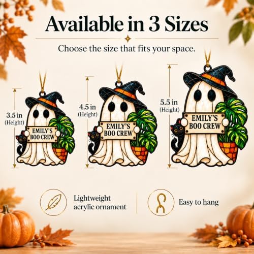 Halloween Ornaments for Tree, Personalized, Ghost Ornament - Image 2