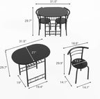 Shahoo 3-Piece Wooden Dining Table Set, Kitchen Breakfast Nook Sets - Image 7