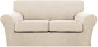 Turquoize 3 Piece Sofa Covers for 2 Cushion Couch Sofa Slipcover Soft Couch by Turquoize