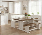 Pemberly Row Dining Set Wood, Rectangular in Off White - Image 7