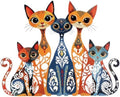 Wesiti Metal Cat Wall Art Decor Colorful Sculptural Mid Century 10.6x13.15 by Wesiti