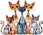 Wesiti Metal Cat Wall Art Decor Colorful Sculptural Mid Century 10.6x13.15 by Wesiti
