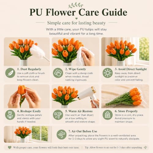 Mandy's 20pcs Artificial Orange Tulips - Image 6