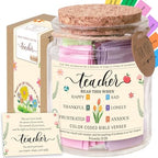 Bible Verse Jar for Teacher – 92 Color-Coded Bible Verse, Teacher Appreciation Gifts, Christian Gifts For Teachers by SouthLisa