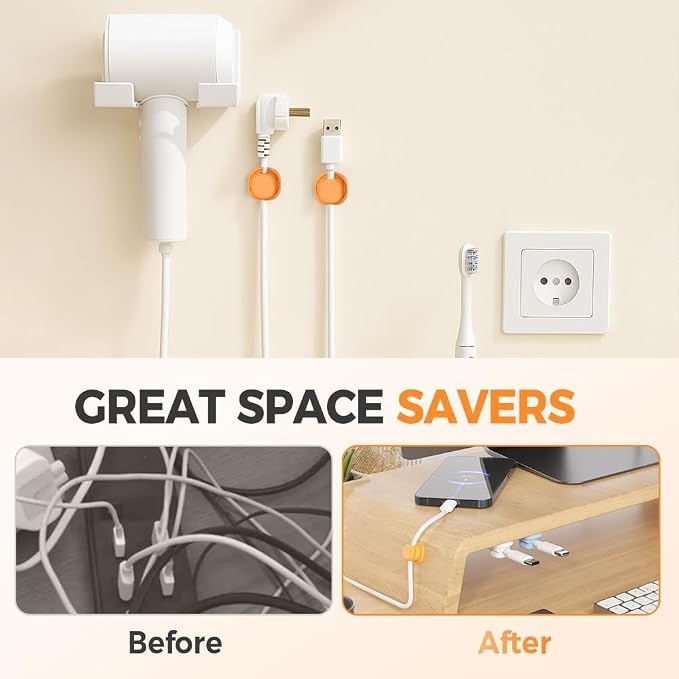 6 Pack Cord Organizer Holder, 2026 New Adjustable Cable Organizer Clips - Image 8