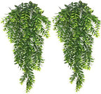 Artificial Hanging Vine, Faux Plastic Leaves Ivy Plants Fake Greenery Plant UV Resistant Vines Decor for Bedroom Indoor Outdoor Home Kitchen Garden Office Wall Wedding Christmas Decoration 2 Pack by CATTREE