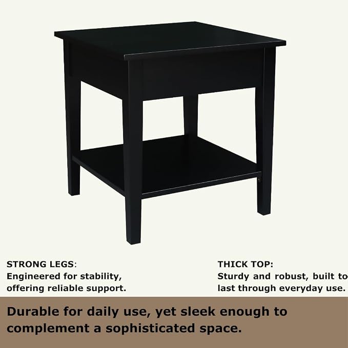International Concepts Spencer Black Wood End Table - Image 6
