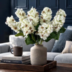 Ttranewsoo Hydrangea Artificial Flowers,Fall Hydrangeas Artificial Flowers, Fake Fall Dried Hydrangea Decoration,Faux Silk Flower with Stems Winter Decor Without Vase White 8PCS by Ttranewsoo