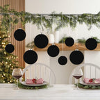 46Pcs Velvet Christmas Ball Ornaments Set - Flocked Shatterproof Christmas Tree Decorations Classic Hanging Ornaments with Rope for Xmas Wreath Holiday Home Decor (Multi-Size, Black) - Image 7