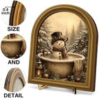 Christmas Bathroom Decor Vintage Winter Snowman Wall Art Sign Table Decor - Image 3