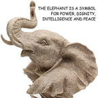 H&W Sandstone Elephant Statue Decoration, Great Collectible Figurines - Image 2
