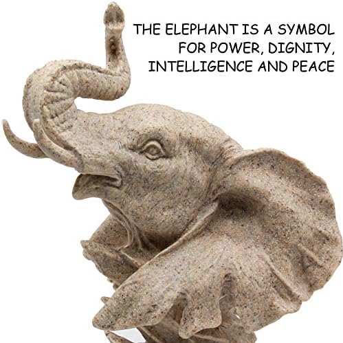 H&W Sandstone Elephant Statue Decoration, Great Collectible Figurines - Image 2