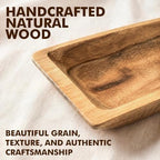 Long Wooden Dough Bowl Centerpiece, 20" Oblong Decorative Wood Bowl for Coffee Table, Dining Table & Entryway Decor, Rustic Farmhouse Style - Image 5
