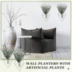 Jexine 4 Pcs Hanging Artificial Planters Wall Decor, Silver, Eucalyptus - Image 4