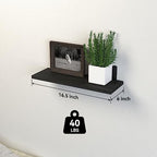 DOLLFIO Floating Wall Shelves, Decor & Storage, Black, 16.5'', 5Pcs - Image 3