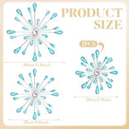 Hicarer 4 Pcs Starburst Wall Decor, Bling Metal Wall Art, Blue - Image 4