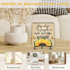 Sunflower Decor for Rustic Farmhouse Country Room, Sunshine Wooden Sign for Home Living Room Yellow Kitchen Decor, Sunshine Gifts for Women (A13) - Image 6