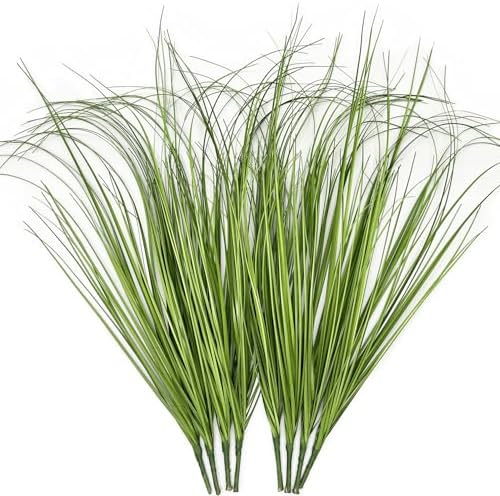 CATTREE Artificial Plants Fake Wheat Grass Shrubs, Faux Greenery Plastic Bushes Tall Stems for Outdoor Indoor Wedding Christmas Decoration Office Yard Table Arrangements Planter Filler Decor 8 Pack by CATTREE