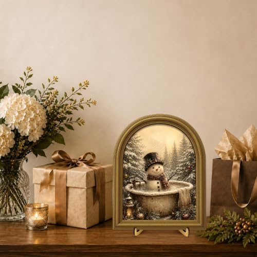 Christmas Bathroom Decor Vintage Winter Snowman Wall Art Sign Table Decor - Image 7