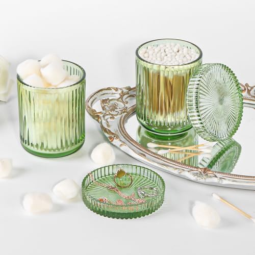 4pcs Green Glass Bathroom Accessories Set - Image 4