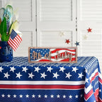 COCHIE Vintage 4th of July Decorations for Office, Home, Table, Mantel, Shelf, Desk, 4 x 11 Inch USA Flag Star Sign, Wooden Fourth of July Decor, Farmhouse Red Blue White Patriotic Centerpiece (Flag) - Image 7