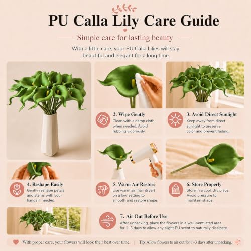 Mandy's 20pcs Green Calla Lily Artificial Flowers - Image 6